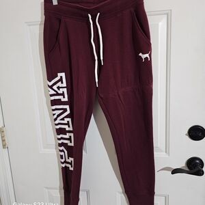 PINK Victoria's Secret Burgundy Joggers